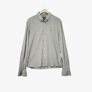 Hackett London Slim Fit‎ Gray Long Sleeve Button Down Shirt Size XXL Stretch